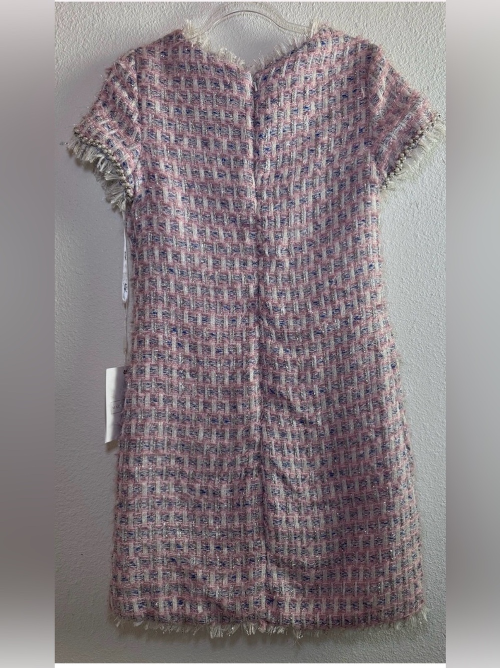 NWT Mac Duggal Pink Tweed Short-Sleeve Shift Dress in Size Small - Picture 4 of 11